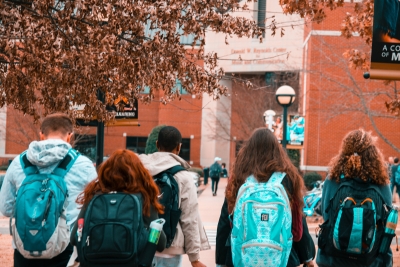 People wearing backpacks